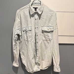 Light Wash Denim Button-Up Shirt